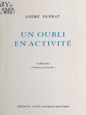 cover image of Un oubli en activité